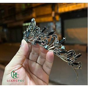 Vương miện cô dâu đá đen dáng thấp Giangpkc 11-2021 HCM