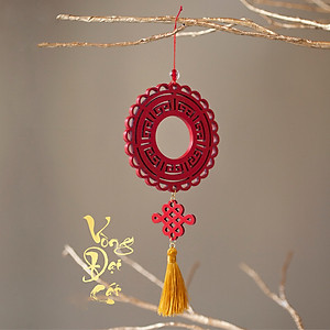 Combo 6D - Bộ 6 dây treo trang trí Tết Khai Lộc Hoàng Kim màu đỏ, trang trí mai, đào