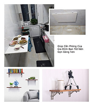 Bộ Giá Đỡ Ke Bàn Gấp Treo Tường KUNBE, Bản Lề Gập Thông Minh Tiết Kiệm Không Gian, Chịu Tải Tốt