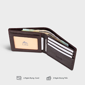 Ví nam da bò Trita ( Thời trang nam gấp 2 ngang - Ví da RVN08 )