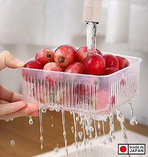 Hộp thực phẩm vuông có giá lót, nắp mềm Nakaya 1100ml Nội địa Nhật Bản