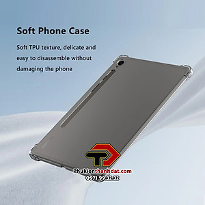Ốp lưng cho SamSung Galaxy Tab S9 FE trong suốt chống sốc chính hãng GreenCase - Hàng chính hãng