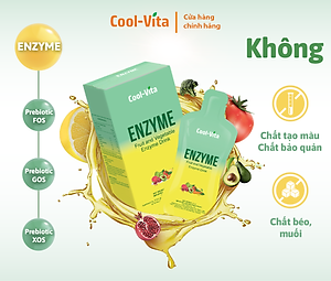 Combo 4 Hộp Nước Uống Bổ Sung Enzyme Chiết Xuất Từ Trái Cây và Rau Củ Hỗ Trợ Tiêu Hoá, Thanh Lọc Cơ Thể Coolvita - Hộp 7 Túi