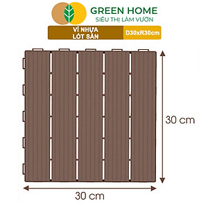 Vỉ Nhựa Lót Sàn Greenhome, Catleza, D30xR30cm, Độ Bền 5 Năm, Dễ Lắp Đặt, Trang Trí Ban Công, Sân Vườn, Hồ Bơi