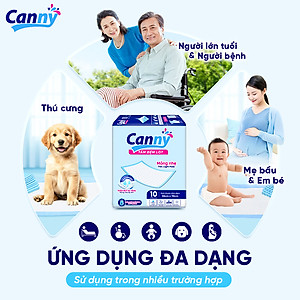 Tấm Đệm Lót Người Lớn CANNY Siêu Mềm Mại, Siêu Thấm, Kháng Khuẩn (10 miếng/gói)