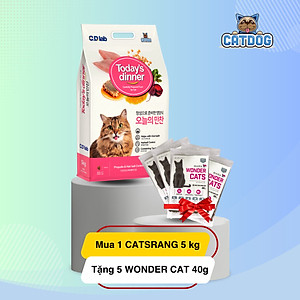 [ 5KG ] - Today's diner  hạt thức ăn cho mèo mọi lứa tuổi MUA 1 TẶNG 5 SAMPLE WONDERCAT