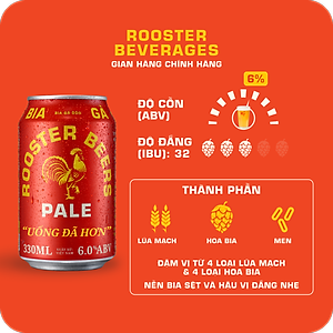 Thùng Rooster Beers Pale (Bia Gà) 24 Lon (330ml/Lon)