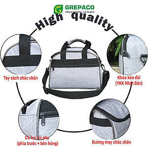 Túi Đựng Hộp Cơm Giữ Nhiệt Grepaco Nhiều Ngăn Đựng Đồ Thức Ăn Nóng Lạnh Văn Phòng, Mẹ Bỉm Du Lịch – Vải Bố Canvas, Kích Thước Size To (Cỡ Lớn), Kiểu Quai Xách Và Đeo Vai - Tặng Túi Đựng Muỗng Nĩa - Hàng Chính Hãng