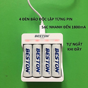 Bộ Sạc Pin AA, AAA Beston Tự ngắt khi đầy Sạc Tốc Độ Cao Có Led báo trạng thái sạc BST-C9009, Pin sạc chính hãng