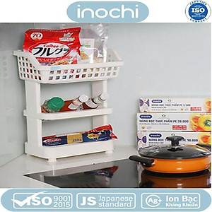 Kệ Nhà Bếp Để Đồ Đa Năng, Kệ Nhựa Cao Cấp 3 Tầng Nachi Đạt Tiêu Chẩu Xuất Nhật ,Châu Âu- Hàng chính hãng inochi ( Tặng khăn lau đa năng pakasa)
