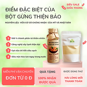 Bột gừng nguyên chất, sấy lạnh, không đường, độ mịn tuyệt đối tan trong nước - Dùng pha trà tuyệt hảo, nấu ăn, làm đẹp, làm bánh