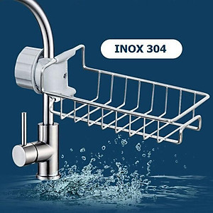 Kệ inox gắn vòi nước, treo bồn rửa chén bát