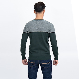 Áo len nam dài tay cổ tròn màu rêu NOVELTY 180589T