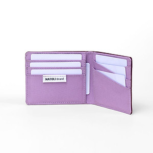 Ví da nam nữ dáng ngang NATOLI gập đôi đựng thẻ cầm tay cao cấp BST Simple Horizontal Wallet V4