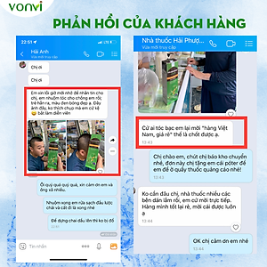 Dầu gội phủ bạc VONVI giúp tóc đen tự nhiên bóng rạng sau 10 phút với thiết kế lược chải đen tóc thông minh, không xót, không làm đen da đầu 200 ml