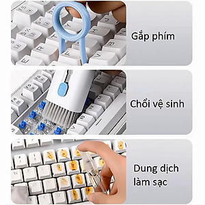 Bộ dụng cụ vệ sinh bàn phím máy tính, laptop, máy ảnh, tai nghe đa năng 7in1 nhỏ gọn tiện lợi, dễ dàng mang theo - Hàng chính hãng