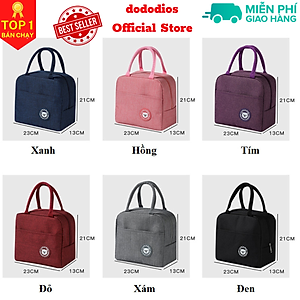 Túi đựng cơm giữ nhiệt dododios đựng hộp cơm văn phòng size lớn đơn sắc khóa kéo, tay xách tiện dụng, Túi Giữ Nhiệt Đựng Hộp Cơm 2 Ngăn – Chọn Màu Túi Giữ Nhiệt Đựng Cặp Lồng Cơm– Nhiều Màu – Chống Thấm Nước Chính Hãng dododios