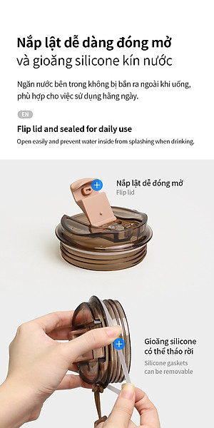 Ly giữ nhiệt 500ml LocknLock LHC4357 Metro Cafe Tumbler, Hàng chính hãng, Thép 304 không gỉ, có dây đeo tay - JoyMall