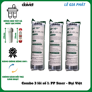 COMBO 3 LÕI LỌC NƯỚC PP 10" 5 MICRO - HÀNG CHÍNH HÃNG