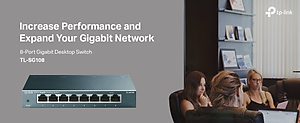 Switch TP-Link TL-SG108 Gigabit Hàng Chính Hãng - 8 cổng RJ45 10/100/1000Mbps, Vỏ Kim Loại