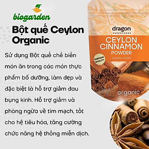 Bột quế Ceylon hữu cơ 150gr - Dragon  Superfoods