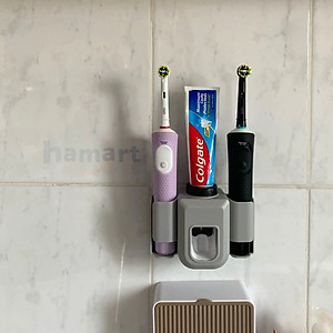 Giá Để Bàn Chải Điện Nặn Kem Đánh Răng Dán Tường Phòng Tắm Treo Đa Năng Siêu Dính Hamart