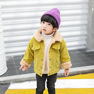 Áo khoác nhung lót lông bé trai cao cấp, chất nhung mềm mại, lót lông dày ấm, thời trang nam tính, giữ ấm cực tốt cho bé | MP28