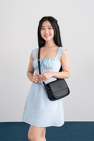 Túi Yuumy ( Thời trang nữ phối nắp gập size 21 - Túi đeo chéo da Bergen YN273 )