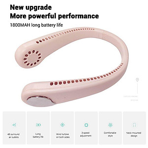 Quạt đeo cổ rãnh tay USB có thể sạc lại 3 tốc độ