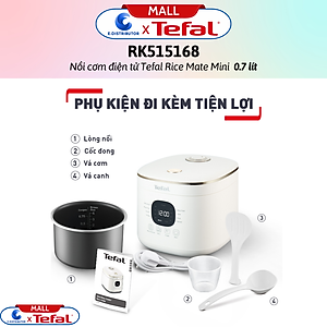 Nồi cơm điện tử Tefal Rice Mate Mini 0.7 lít RK515168 - Hàng Chính Hãng - Bảo Hành 12 Tháng - Dung tích: 0.7 lít Công suất:	350W