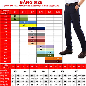 Quần tây nam xanh than, ống suông, form truyền thống, không ly, phong cách công sở, big size