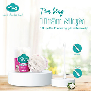 Combo 03 Tăm Bông NIVA Dành Cho Trẻ Em Hũ 150 Que Nhựa Bh1