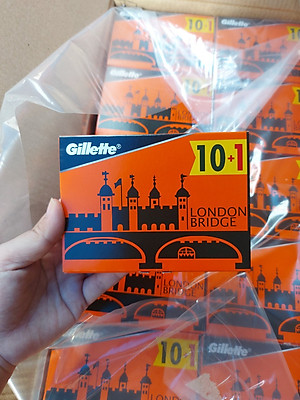 Vỉ 110 lưỡi lam Gillette London Bridge giá rẻ (Gồm 10 hộp nhỏ - mỗi hộp 11 lưỡi)