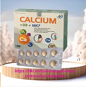 Canxi Nano calcium D3 MK7 -Hộp 100 Viên - Chắc Khỏe Xương, Phát Triển Hệ Xương, Giảm Loãng Xương, Vinaphar