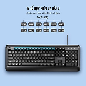 Combo Chuột & Bàn Phím Có Dây ROBOT KM2600 Thích Hợp Dùng Cho Laptop, Máy Tính, PC - Hàng Chính Hãng