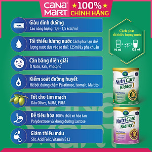 Sữa bột cho người chạy thận Nutricare Kidney 2 giảm protein & giúp cân bằng điện giải, kiểm soát đường huyết (900g)