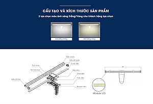 Đèn LED chiếu gương cảm biến 8w chính hãng Rạng Đông Model: G04.PIR 8W