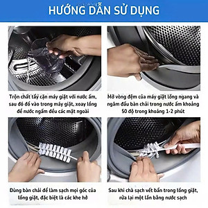Bàn Chải Vệ Sinh Máy Giặt Tay Cầm Dài Bằng Nhựa Có Thể Gập Lại Đa Năng (Trắng)