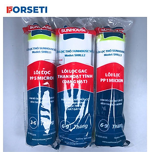 Combo 5 lõi lọc thô Sunhouse dùng cho các máy lọc nước RO cốc lọc 10" - Hàng chính hãng