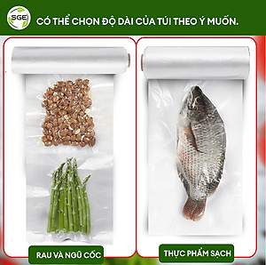 Túi Hút Chân Không 1 Mặt Nhám Dạng Cuộn B2D Roll (Cuộn Dài 5M). Làm Từ Hạt Nhựa Nguyên Sinh Cao Cấp Tiêu Chuẩn Vệ Sinh ATTP, Không Chứa Chất Gây Ung Thư, Dùng Được Trong Lò Vi Sóng. Hàng Chính Hãng Chất Lượng Cao Cấp.