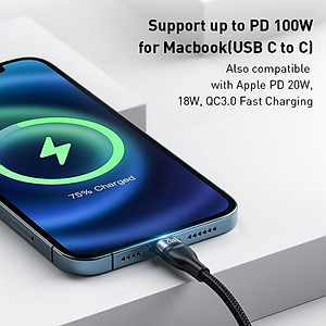 Cáp sạc Baseus Flash Series Ⅱ PRO Two-for-three Charging Cable 100W, 1.2m, Fast Charging  U+C to M+L+C- Hàng Chính Hãng