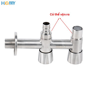 Vòi nước 2 đầu xả vặn đa năng inox 304 ren 21 Hobby home decor VIN4