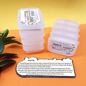 Combo 2 sản phẩm set 04 hộp chia thức 100ml và 70ml, không sản sinh ra các hoạt chất gây hại trong quá trình sử dụng - nội địa Nhật Bản 