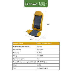 Đệm massage di động OGAWA Mobile Seat Xe Prime