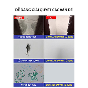 Keo Vá Tường Chống Thấm LKB 250gr Trám Trét Vết Nứt Khe Hở Tường Chống Mốc Ẩm Làm Sạch Tường Chống Thấm Tặng Kèm Bộ Dụng Cụ