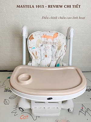 Ghế đa năng Mastela 1015 ngả, nâng hạ độ cao, có bánh xe / TẶNG BÁT THÌA ĂN DẶM UPASS CHÍNH HÃNG
