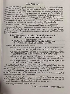  Incoterms 2020 - Quy tắc của ICC về sử dụng các điều kiện thương mại quốc tế và nội địa (Song ngữ Anh - Việt)
