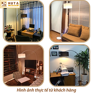 Đèn Cây Đứng HUTA KC2 Thân Cong, Trang Trí Phòng Khách Phòng Ngủ, Sofa, Góc Tường, Cao Cấp Sang Trọng, Đèn Vàng Bóng Led Tiết Kiệm Điện