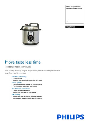 Nồi áp suất điện Philips HD2103- hàng nhập khẩu