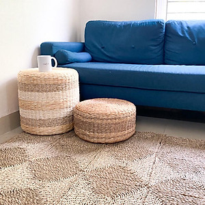 Thảm trải sàn ONGTRE /decor ô vuông 30x30cm bằng cói hình chữ nhật